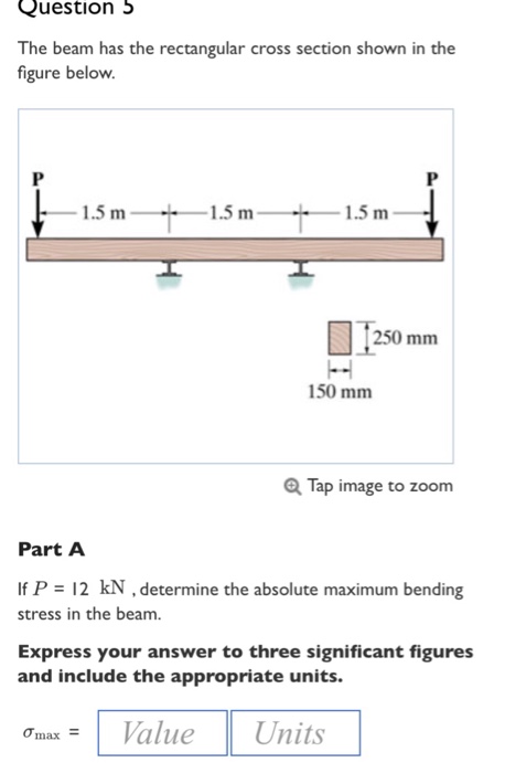 Solved The beam has the rectangular cross section shown in | Chegg.com