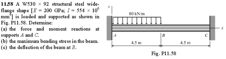 Solved 11.58 A W530 × 92 structural steel wide- flange shape | Chegg.com