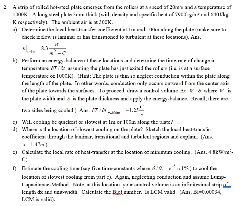 Solved A strip of rolled hotsteel plate emerges from the