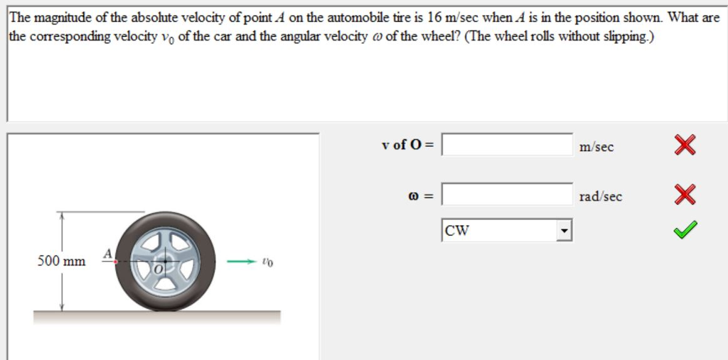 Solved The magnitude of the absolute velocity of point A on