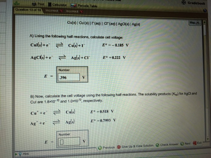 Solved Cu(s) |Cu(s)|Gamma (aq)|| C Gamma(aq) | AgCl(s) | Chegg.com