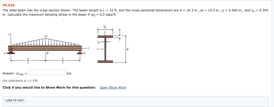 Solved The Steel Beam Has The Cross Section Shown. The Beam | Chegg.com