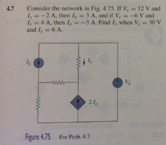 Solved 4.7 Consider the network in Fig. 4.75. If Vs = 12 V | Chegg.com