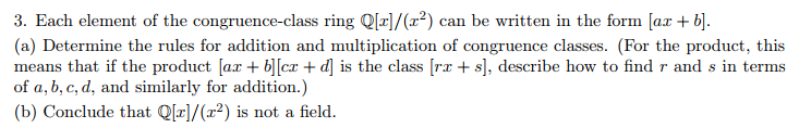 Solved 3 Each Element Of The Congruence class Ring Qld H Chegg