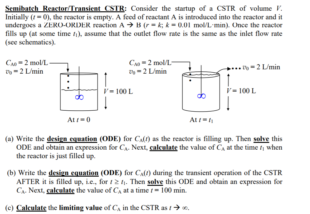 Semibatch_Reactor/Transient CSTR Consider the