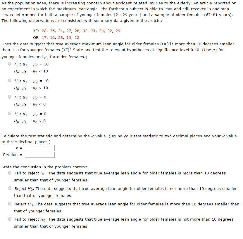 Solved As the population ages, there is increasing concern | Chegg.com