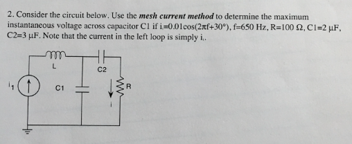 Solved 2. Consider The Circuit Below. Use The Mesh Current | Chegg.com