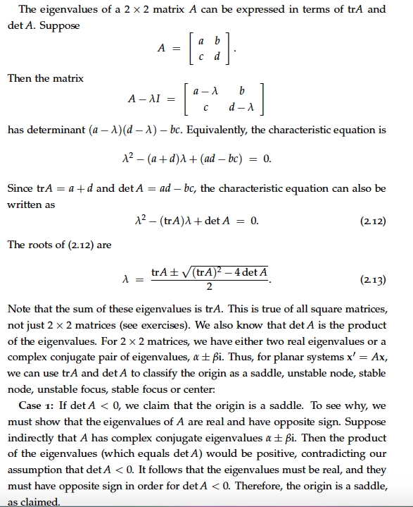 The coefficient matrix of the system x′ =Ax, | Chegg.com