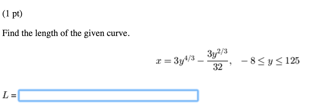 Solved Find The Length Of The Given Curve X 3 Y 4 3 3 Chegg