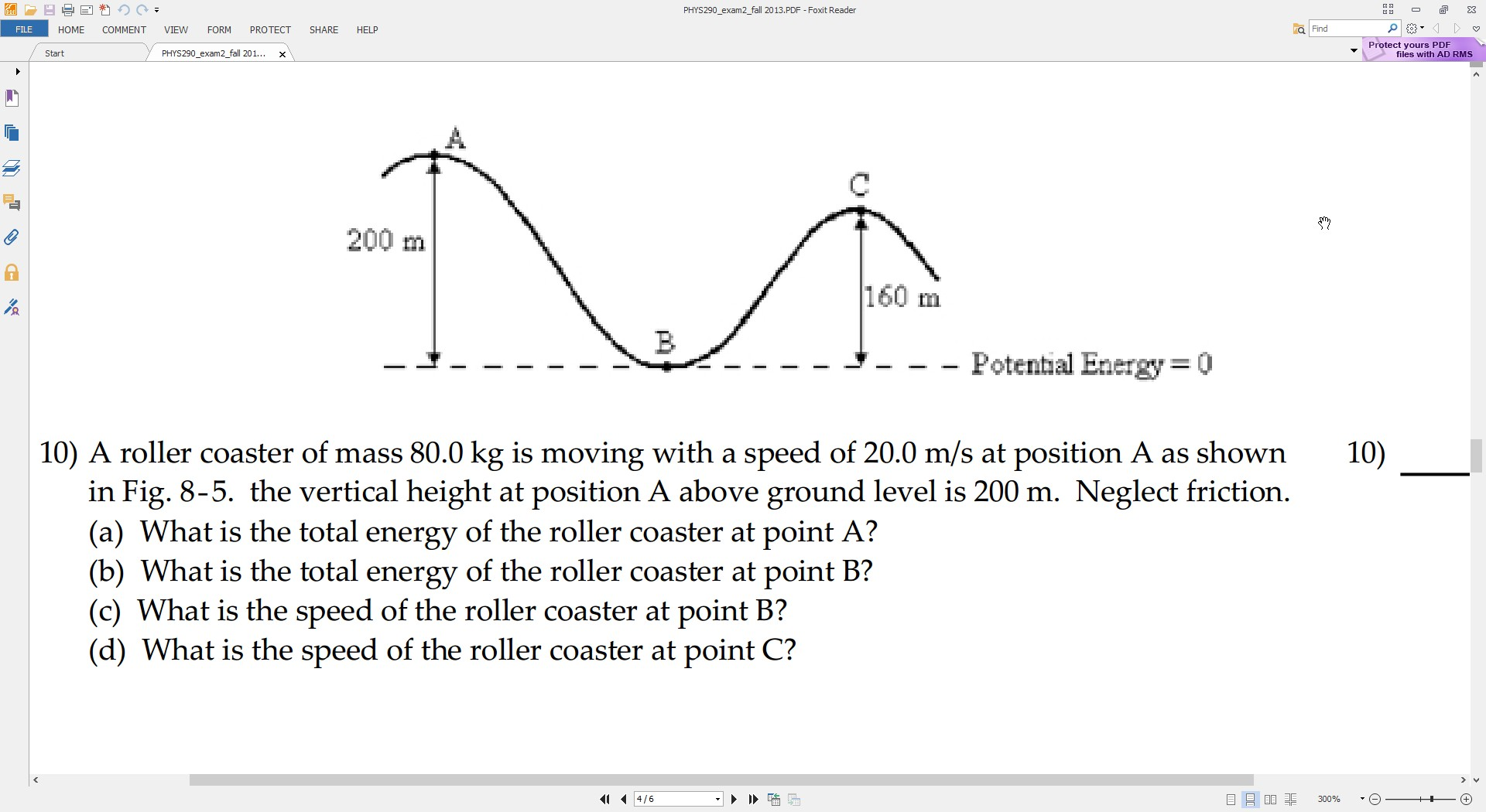 OneClass a roller coaster of mass 80.0kg is moving Ques A roller