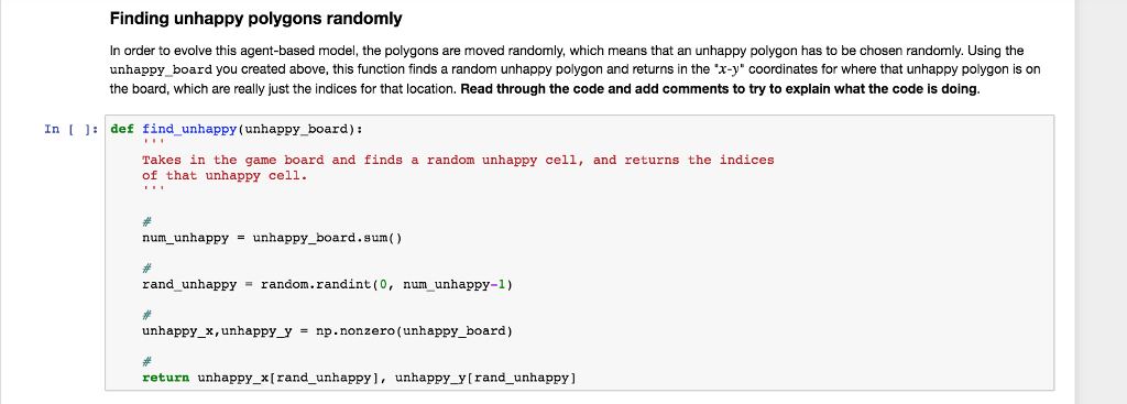 Agent Based Modelling in python. All instructions are | Chegg.com