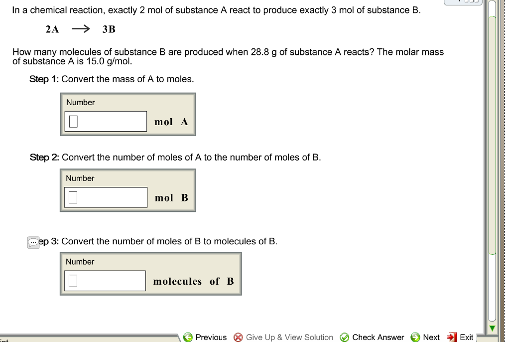 Solved In a chemical reaction, exactly 2 mol of substance A | Chegg.com