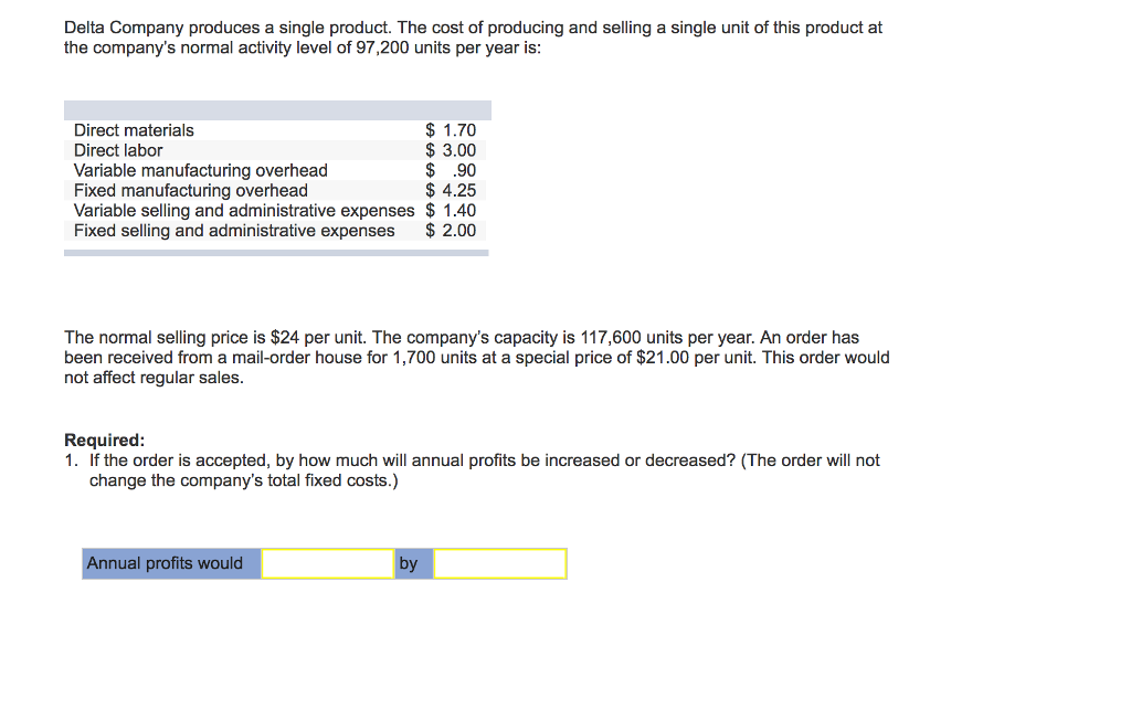 Solved Delta Company produces a single product. The cost of