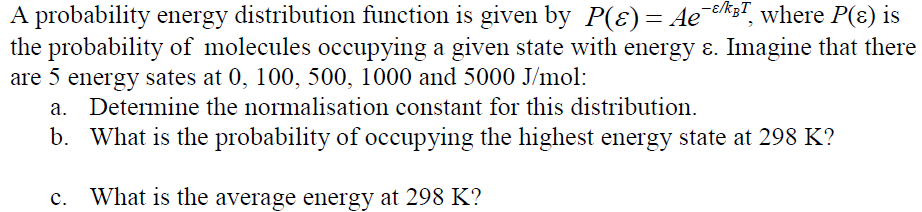 Solved A probability energy distribution function is given | Chegg.com