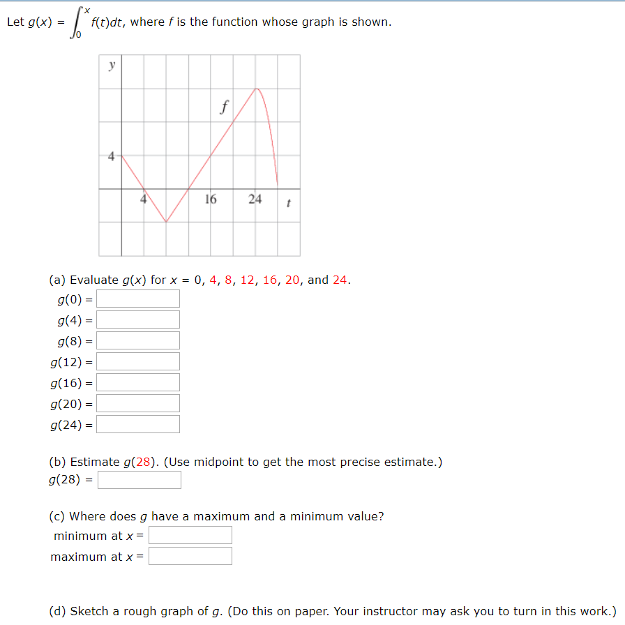 Solved Let G(x) = F(t)dt, Where F Is The Function Whose | Chegg.com