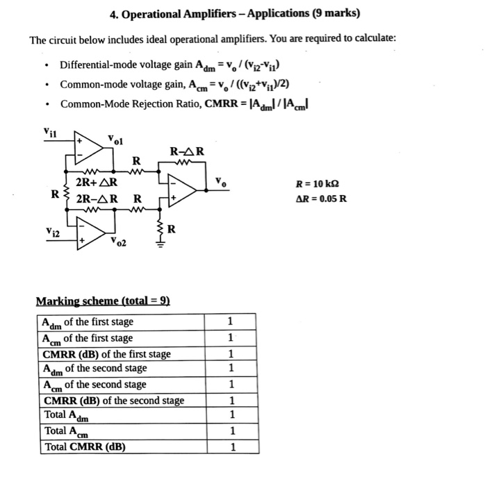 Solved Operational Amplifiers Applications The circuit