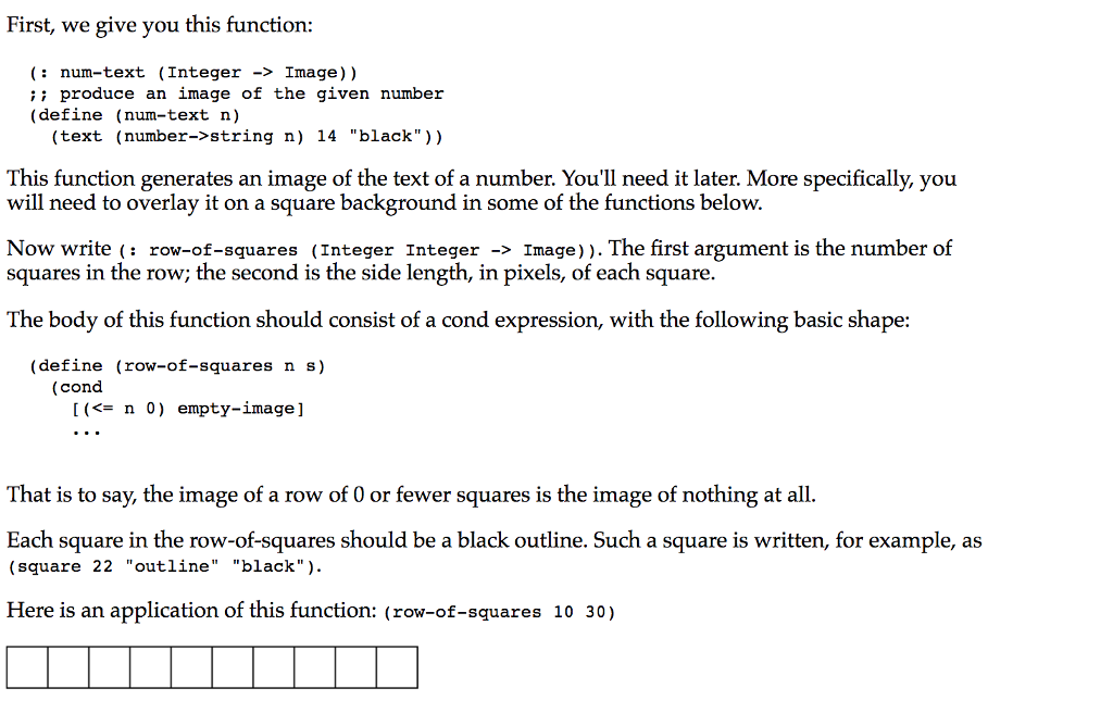 First, we give you this function: (: num-text | Chegg.com