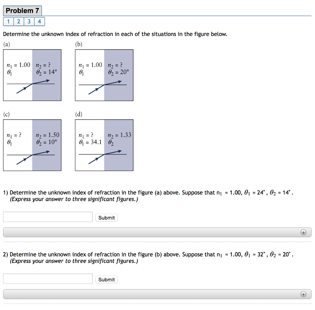 how to find index of refraction of an unknown material