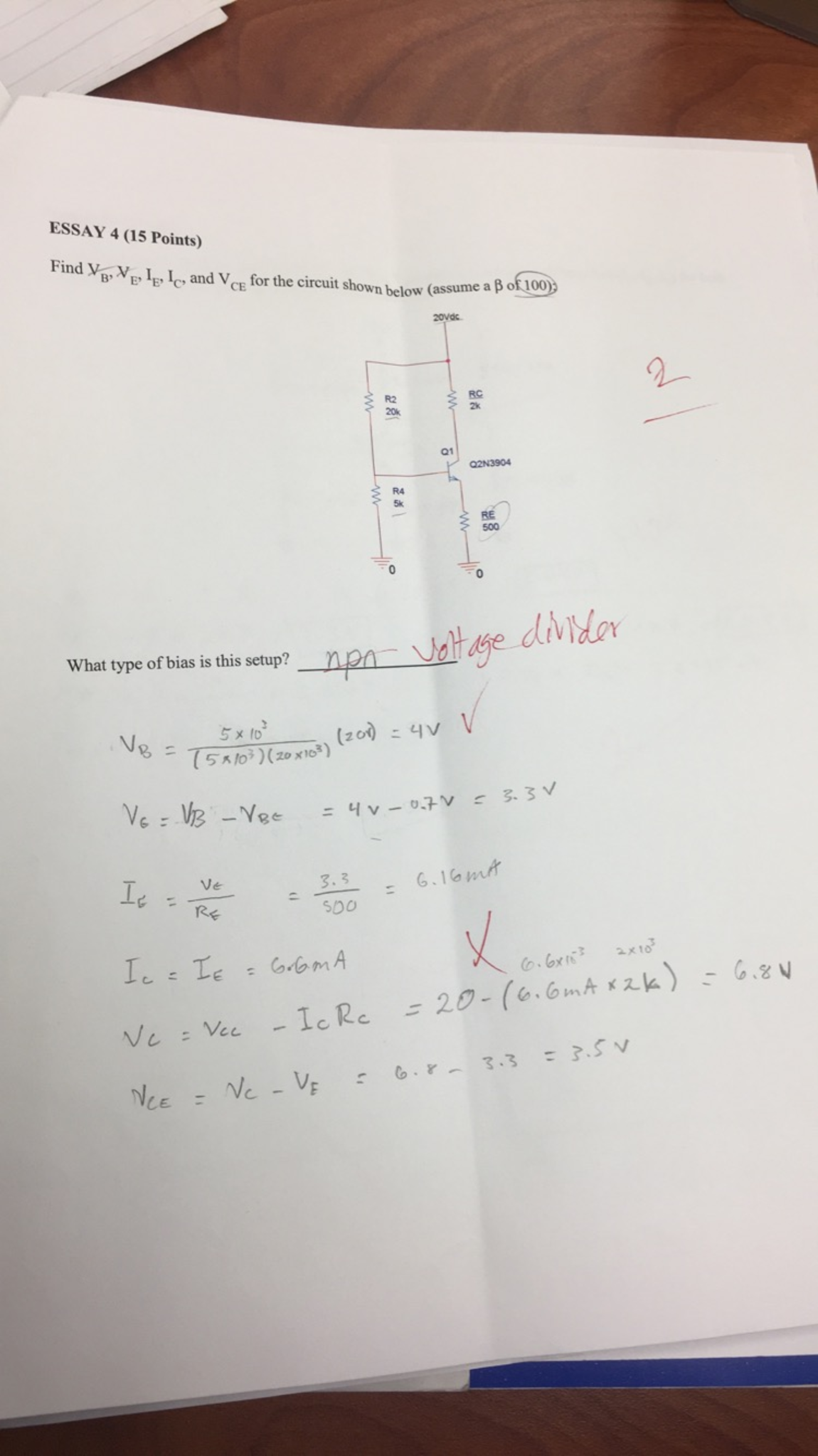 Solved Find V_B, V_E, 1_E, L_C, And V_CE For The Circuit | Chegg.com