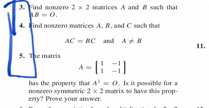 Solved Find Nonzero 2 Times 2 Matrices A And B Such That Ab