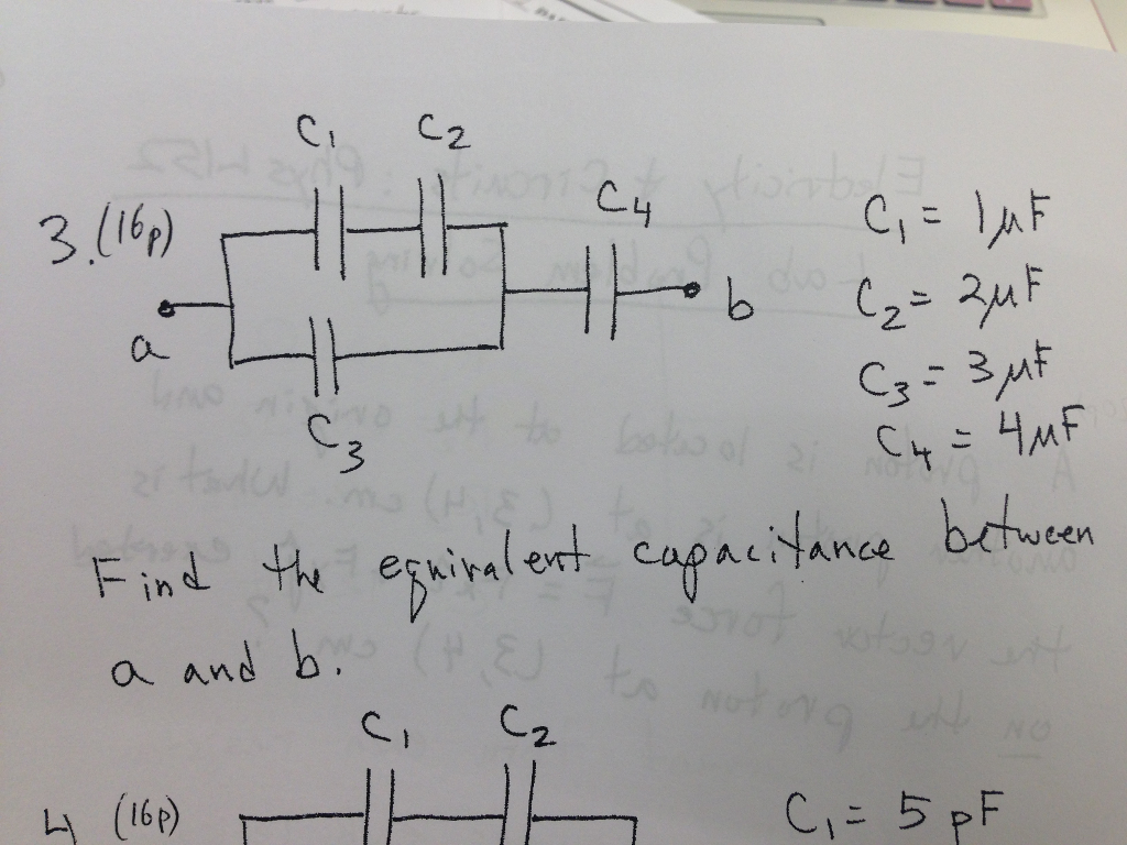 Solved C_1 = 1 mu F C_2 = 2 mu F C_3 - 3 mu F C_4 = 4 | Chegg.com