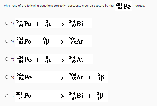 electron capture formula