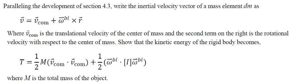 Solved lleling the develop Where vcom is the translational | Chegg.com