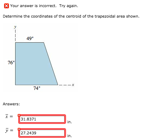 Solved: Determine The Coordinates Of The Centroid Of The T... | Chegg.com