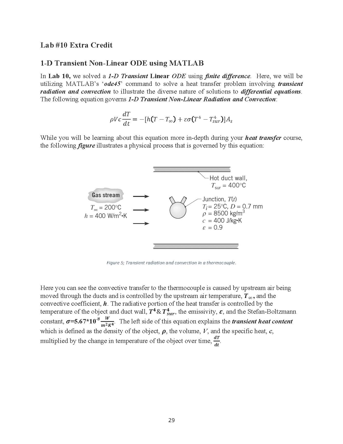 Pre-Lab #10 1-D Heat Conduction Finite Difference | Chegg.com