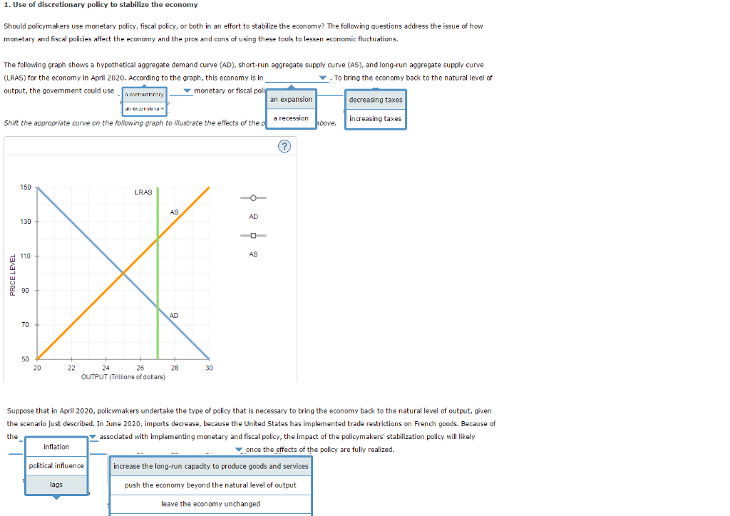 solved-use-of-discretionary-policy-to-stabilize-the-economy-chegg