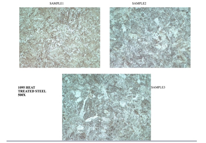 Solved Hi. I have 3 photographs of 1095 steel samples. Could | Chegg.com