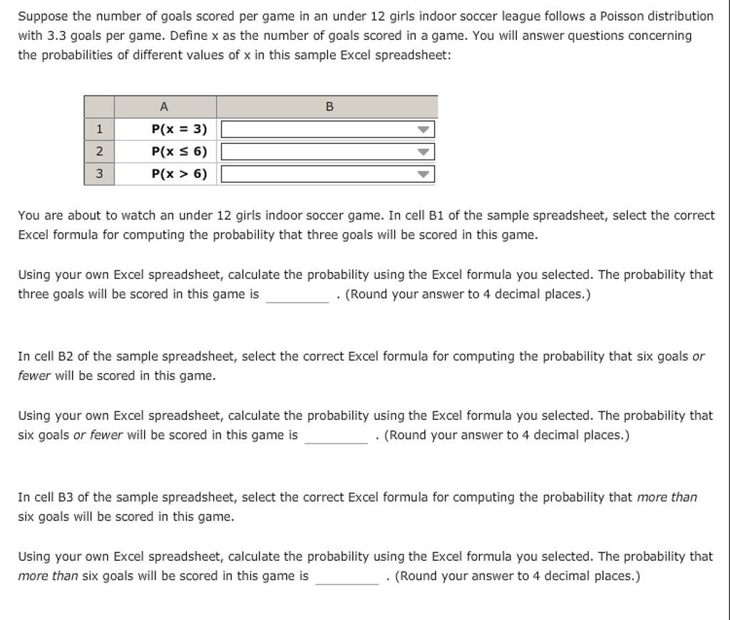 Solved Suppose the number of goals scored per game in an
