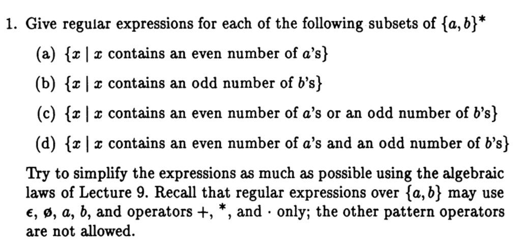 Solved 1. Give Regular Expressions For Each Of The Following | Chegg.com