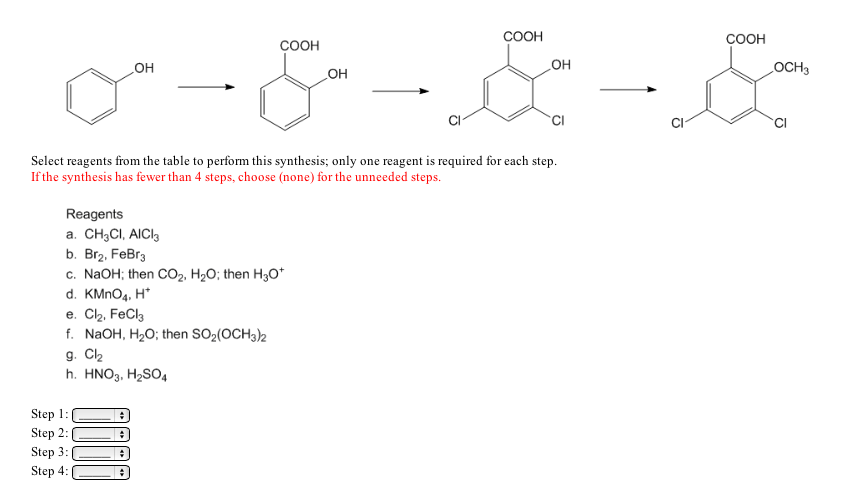 Solved Select Reagents From The Table To Perform This | Chegg.com