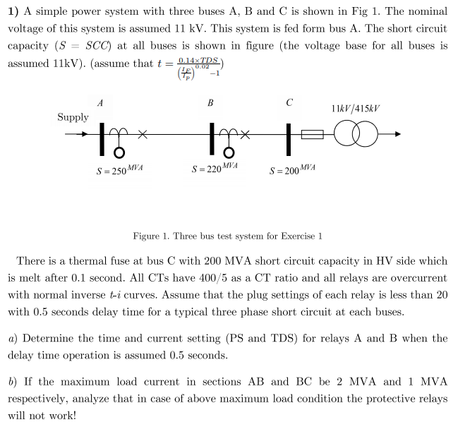 Solved 1) A simple power system with three buses A, B and C | Chegg.com