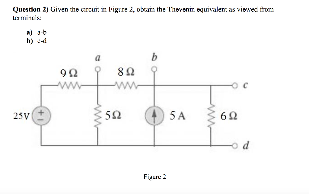 Solved Given the circuit in Figure 2, obtain the Thevenin