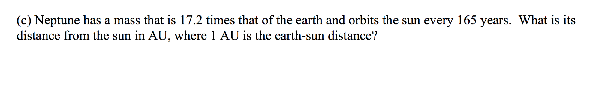 Solved Neptune has a mass that is 17.2 times that of the | Chegg.com