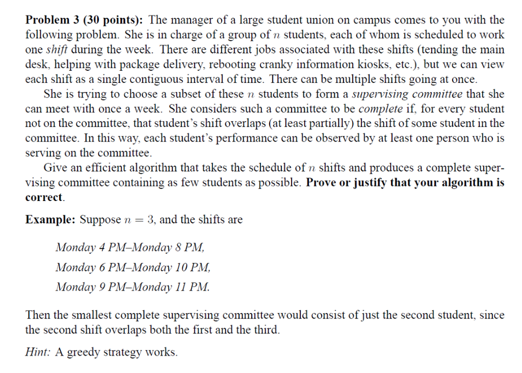 Solved Problem 3 (30 points): The manager of a large student | Chegg.com