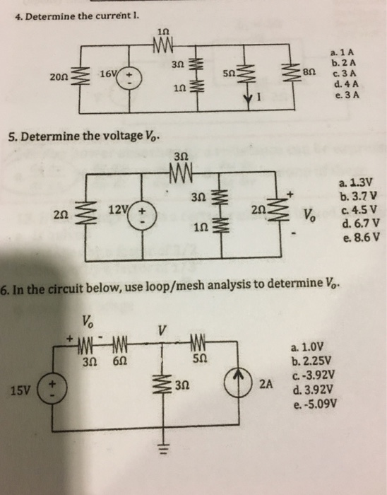 Solved Determine The Current I. Determine The Voltage V_0. | Chegg.com