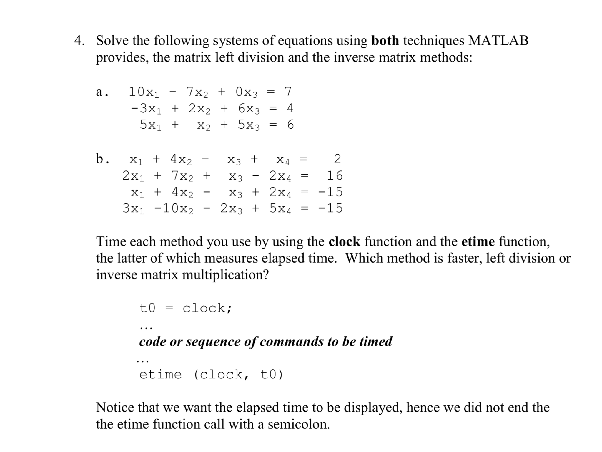 Solved Solve The Following Systems Of Equations Using Both | Chegg.com