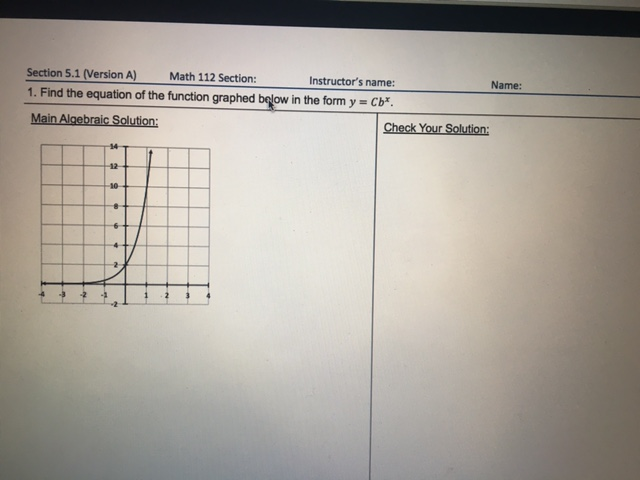 Solved Find the equation of the function graphed below in | Chegg.com