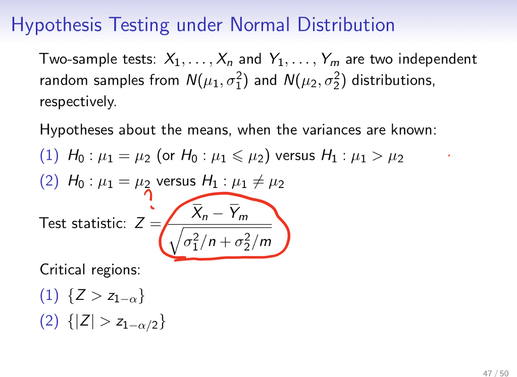 hypothesis testing normal distribution exam questions