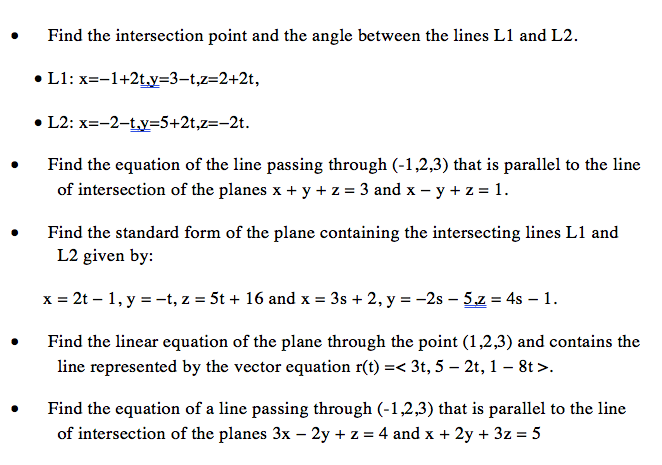 Solved Find the intersection point and the angle between the | Chegg.com