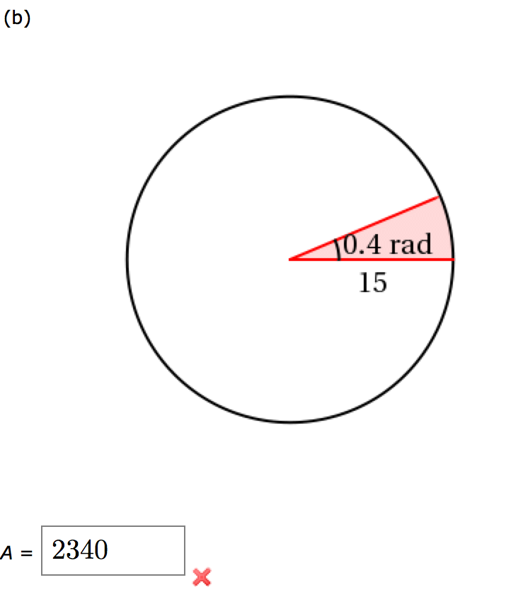 Solved Find the area A of the sector shown in each figure 65 | Chegg.com