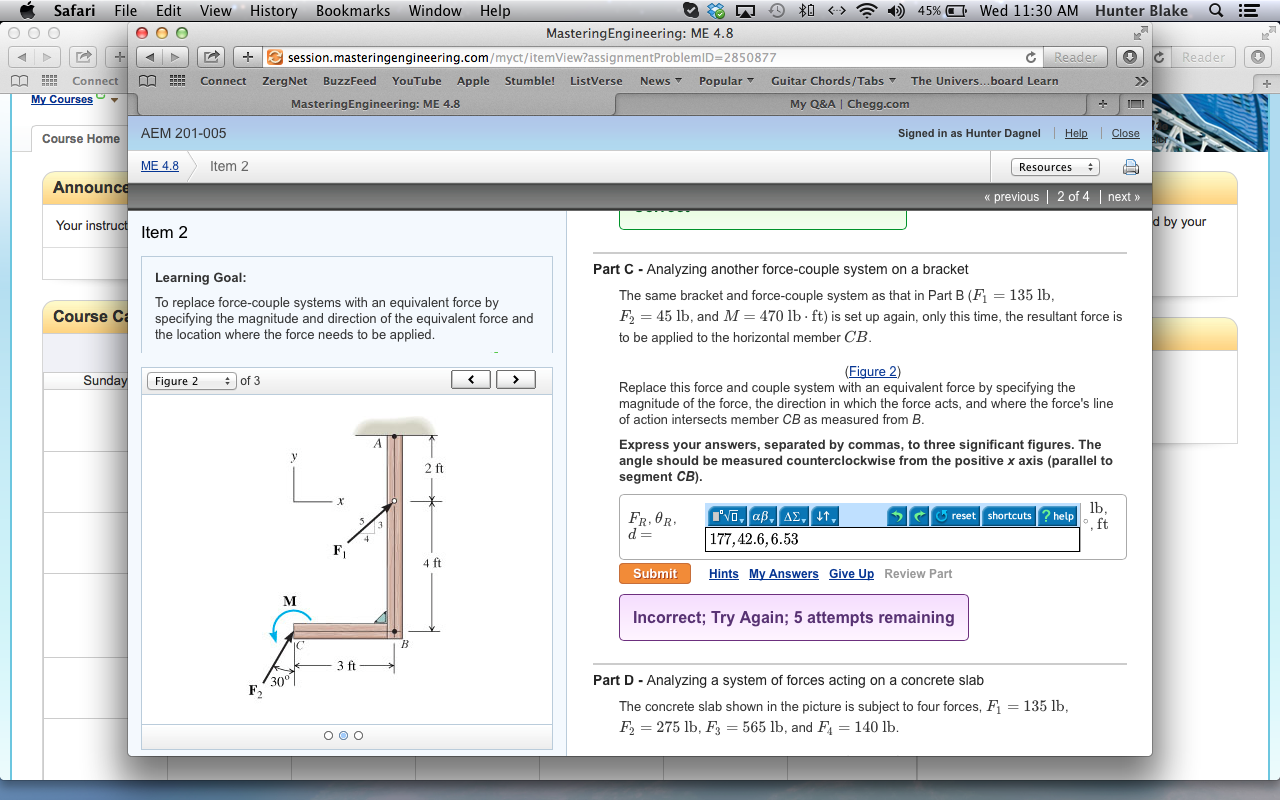 PART C, answers on the screenshot are incorrect | Chegg.com
