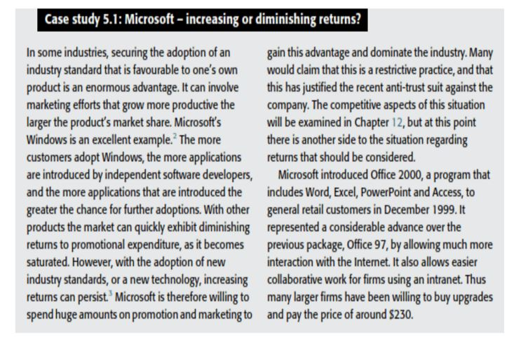 case study microsoft increasing or diminishing returns