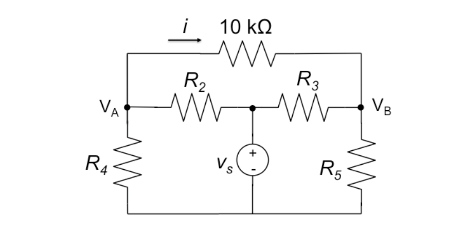 Solved In the circuit shown, it has been found through node | Chegg.com