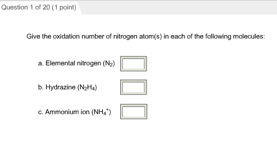 elemental nitrogen n2 oxidation number