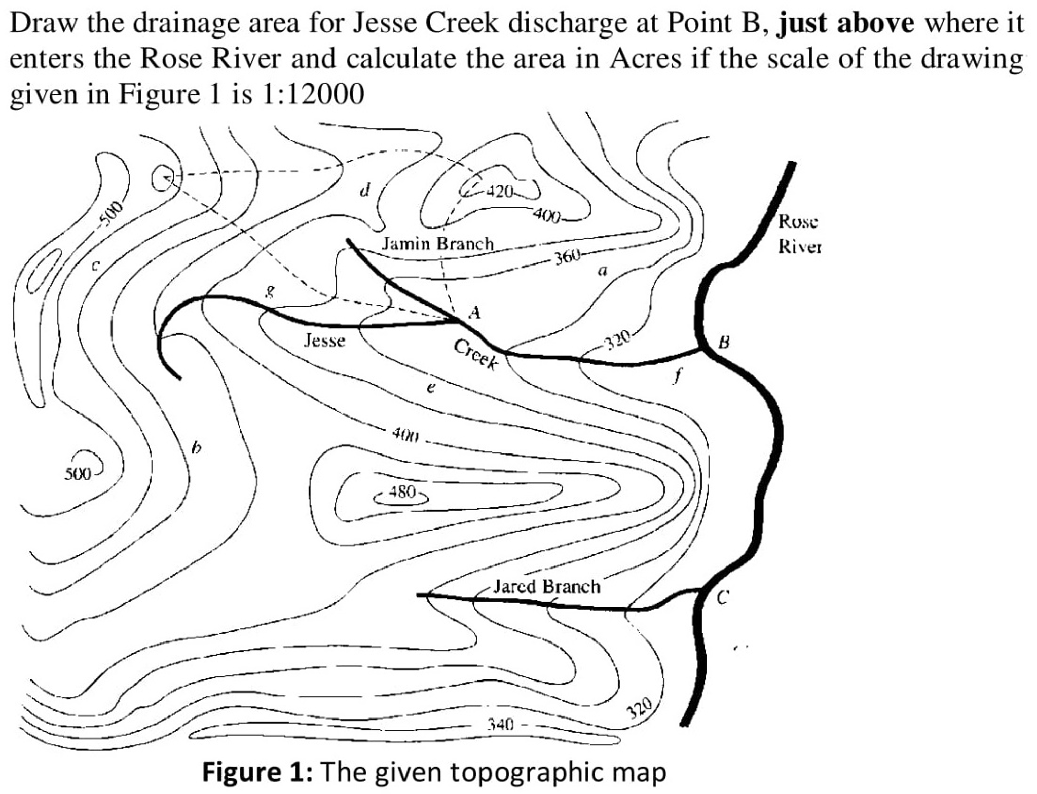 Draw The Drainage Area For Jesse Creek Discharge At Chegg