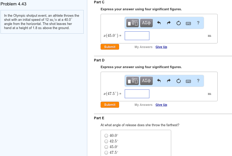 Solved In the Olympic shotput event, an athlete throws the